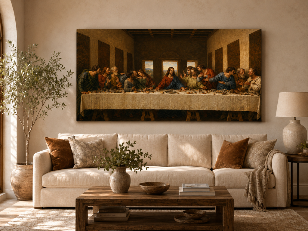 The Last Supper Canvas Wall Art Religious Christian Decor Jesus Painting Home Wall Decoration