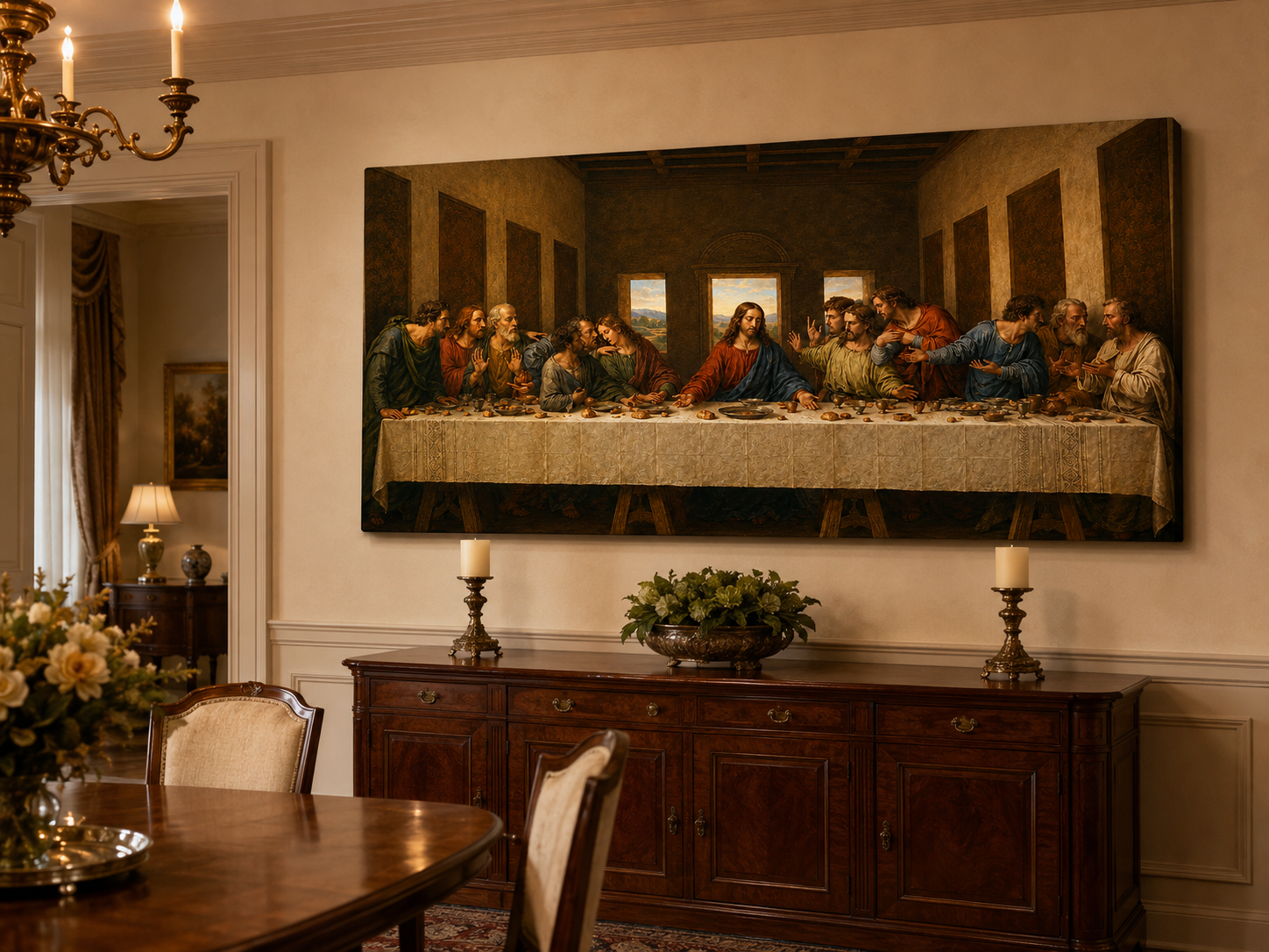 The Last Supper Canvas Wall Art Religious Christian Decor Jesus Painting Home Wall Decoration