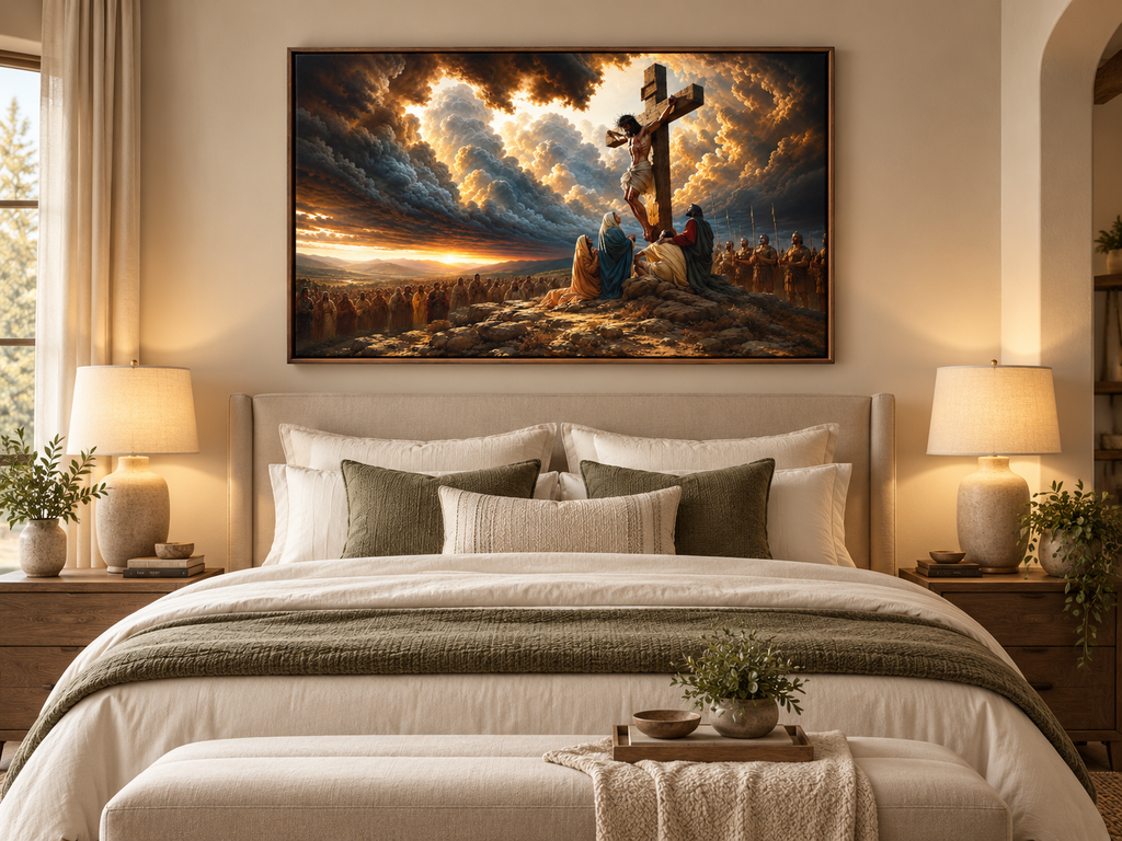 Jesus Crucifixion Canvas Wall Art – Christian Faith Religious Decor
